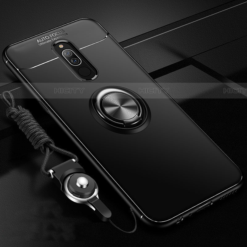 Custodia Silicone Ultra Sottile Morbida Cover con Magnetico Anello Supporto A03 per Xiaomi Redmi 8 Nero