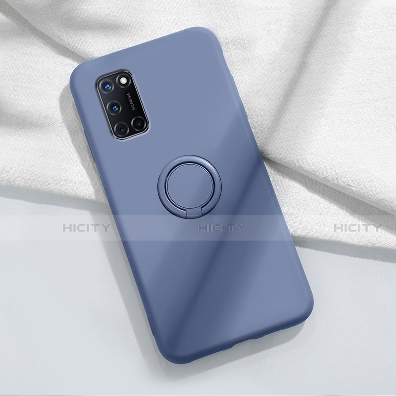 Custodia Silicone Ultra Sottile Morbida Cover con Magnetico Anello Supporto A04 per Oppo A92