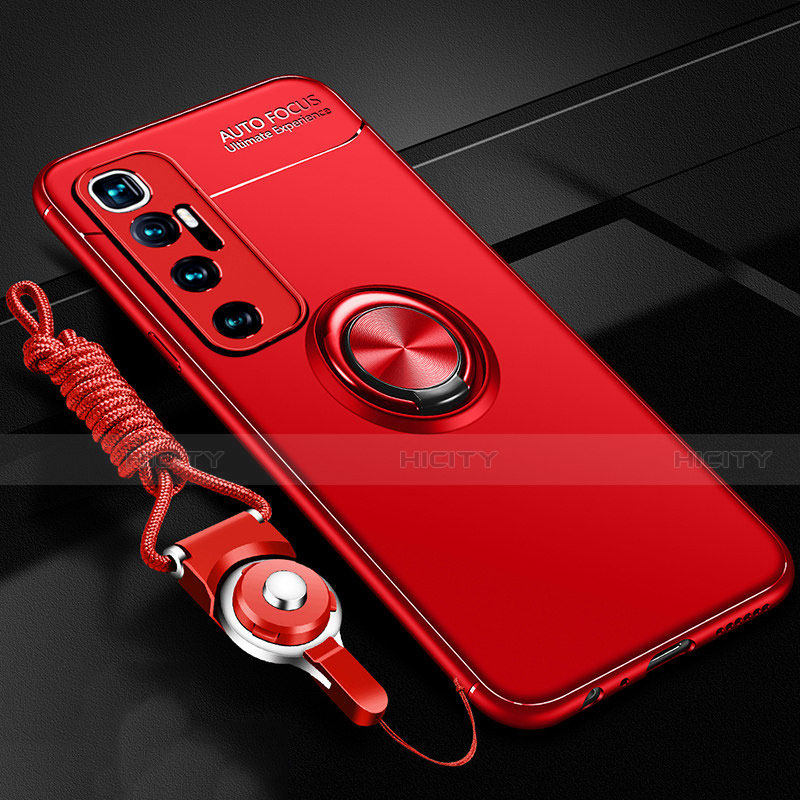 Custodia Silicone Ultra Sottile Morbida Cover con Magnetico Anello Supporto A04 per Xiaomi Mi 10 Ultra