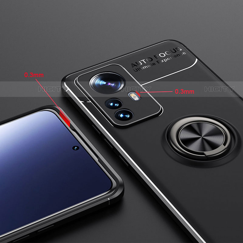 Custodia Silicone Ultra Sottile Morbida Cover con Magnetico Anello Supporto A04 per Xiaomi Mi 12 Pro 5G