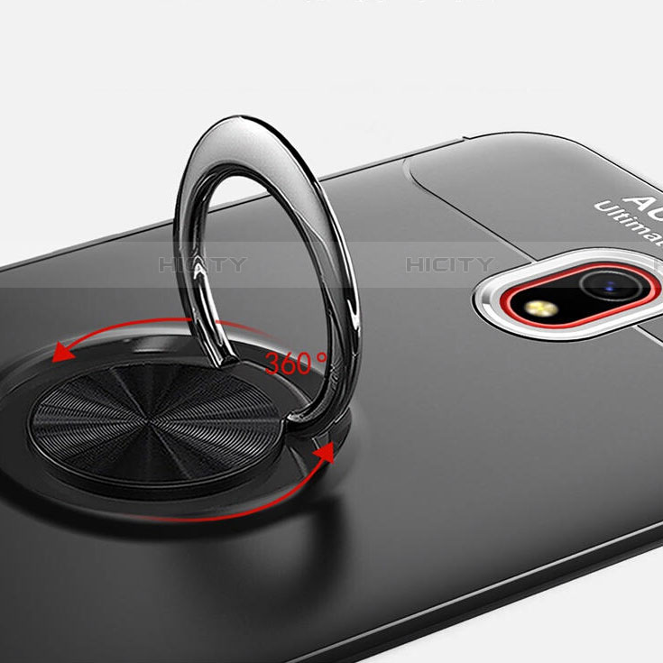 Custodia Silicone Ultra Sottile Morbida Cover con Magnetico Anello Supporto A04 per Xiaomi Redmi 8A