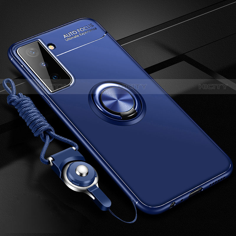 Custodia Silicone Ultra Sottile Morbida Cover con Magnetico Anello Supporto A05 per Samsung Galaxy S21 Plus 5G