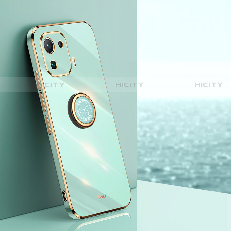 Custodia Silicone Ultra Sottile Morbida Cover con Magnetico Anello Supporto A05 per Xiaomi Mi 11 Pro 5G