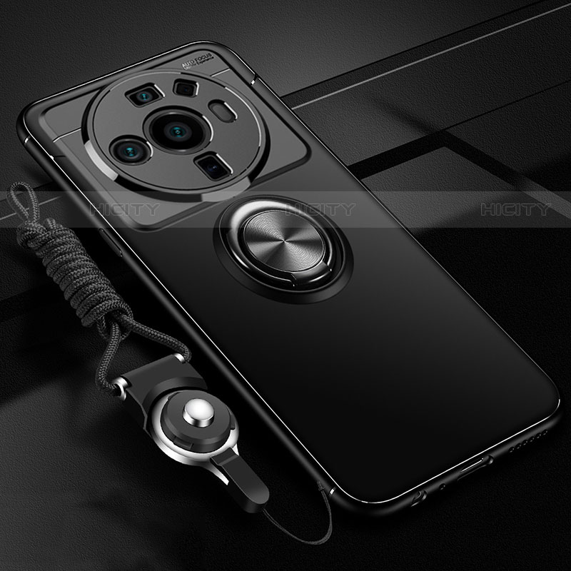 Custodia Silicone Ultra Sottile Morbida Cover con Magnetico Anello Supporto A05 per Xiaomi Mi 12 Ultra 5G