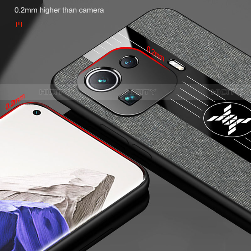 Custodia Silicone Ultra Sottile Morbida Cover con Magnetico Anello Supporto A06 per Xiaomi Mi 11 Pro 5G
