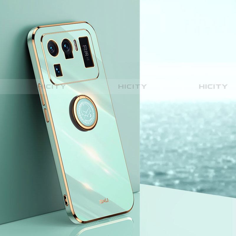 Custodia Silicone Ultra Sottile Morbida Cover con Magnetico Anello Supporto A06 per Xiaomi Mi 11 Ultra 5G