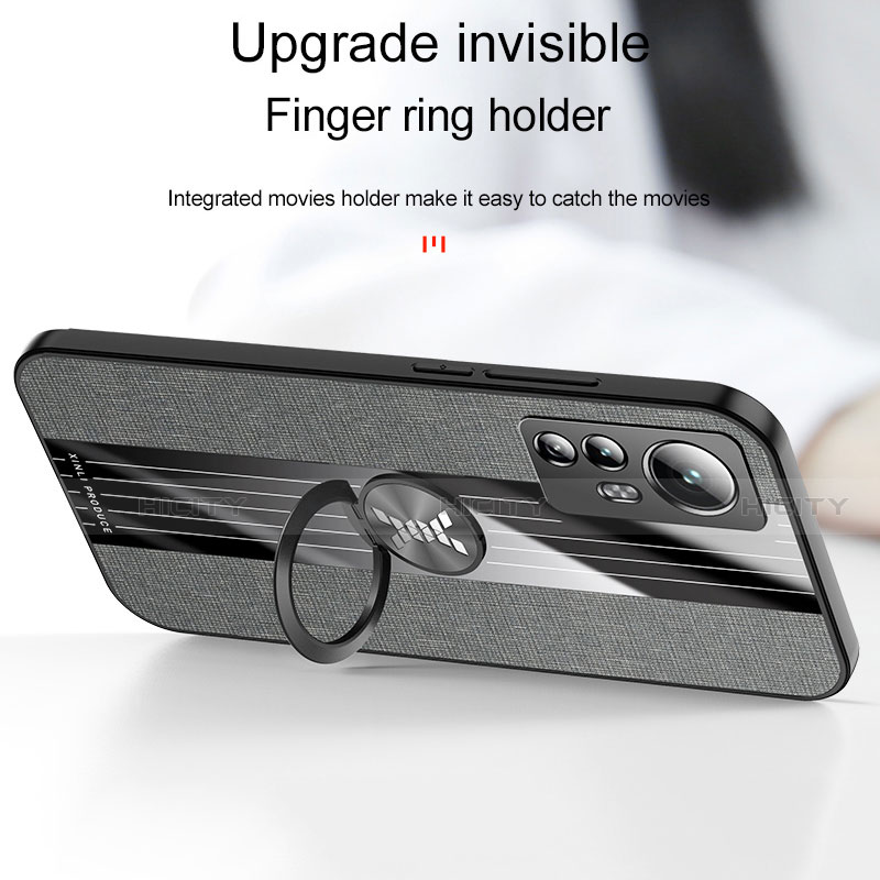 Custodia Silicone Ultra Sottile Morbida Cover con Magnetico Anello Supporto A07 per Xiaomi Mi 12 5G
