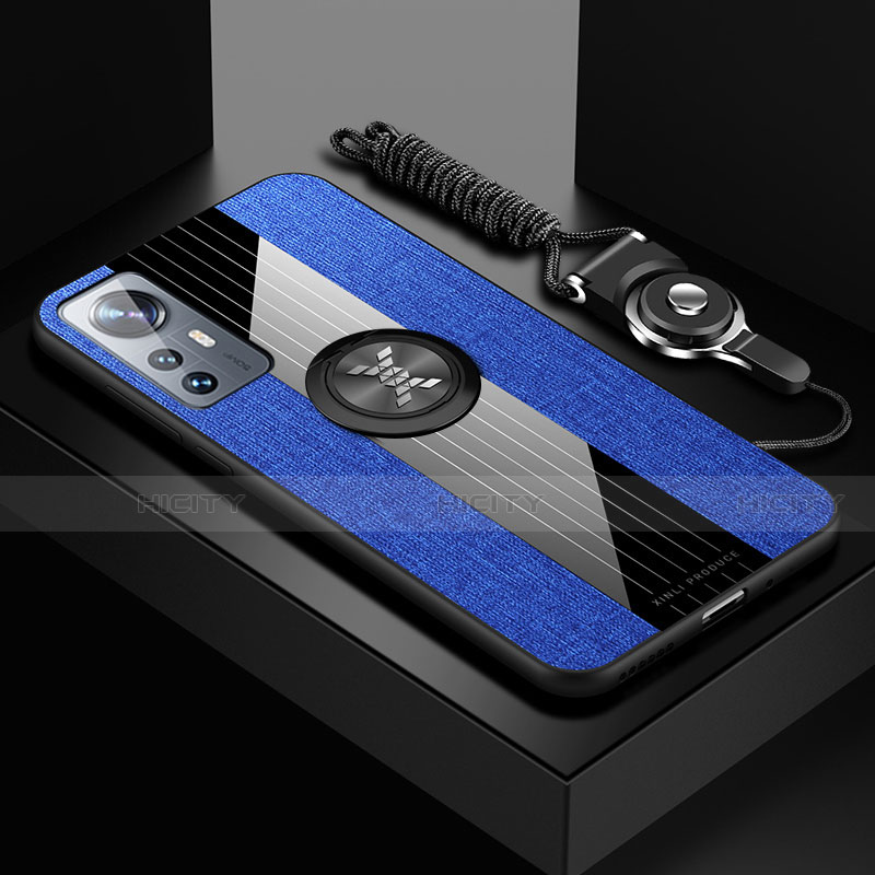 Custodia Silicone Ultra Sottile Morbida Cover con Magnetico Anello Supporto A08 per Xiaomi Mi 12 5G
