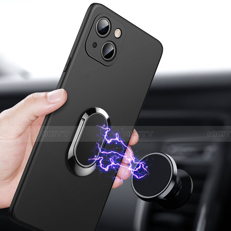 Custodia Silicone Ultra Sottile Morbida Cover con Magnetico Anello Supporto A09 per Apple iPhone 13