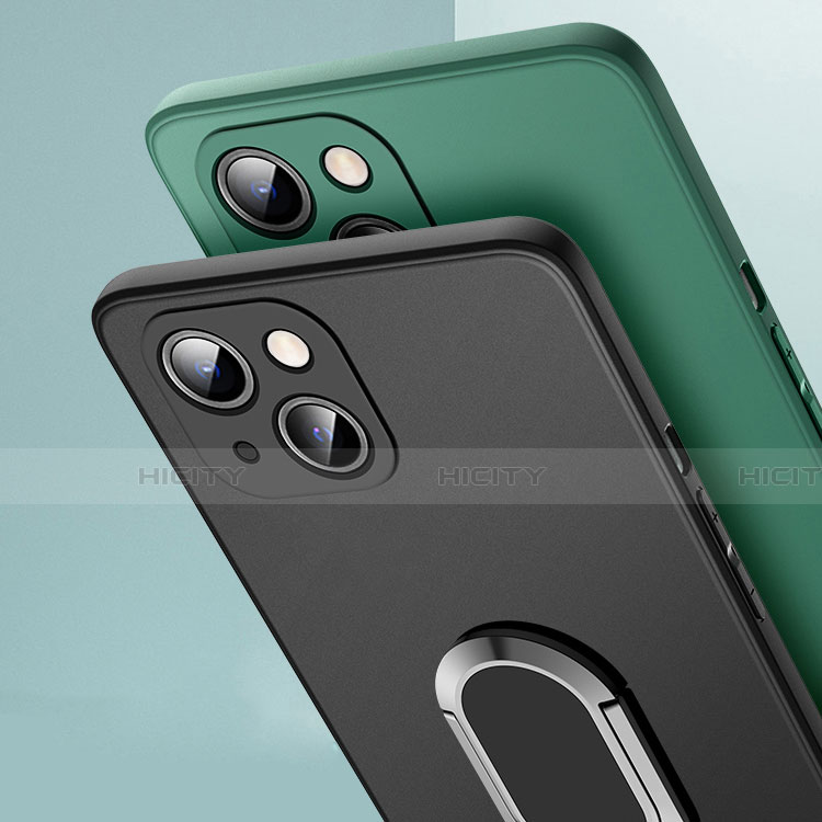 Custodia Silicone Ultra Sottile Morbida Cover con Magnetico Anello Supporto A09 per Apple iPhone 13