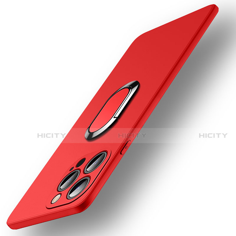 Custodia Silicone Ultra Sottile Morbida Cover con Magnetico Anello Supporto A09 per Apple iPhone 14 Pro