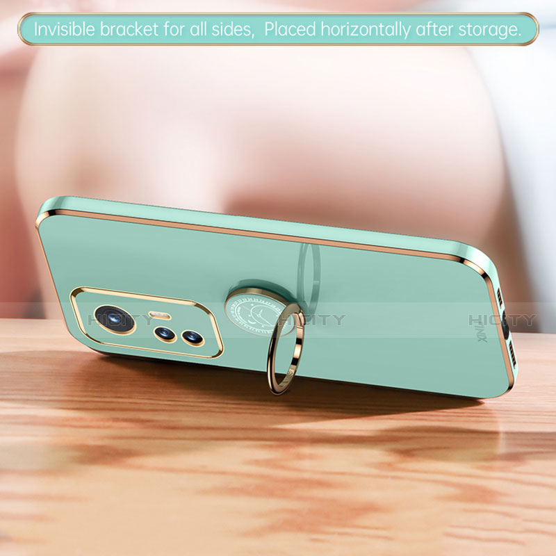 Custodia Silicone Ultra Sottile Morbida Cover con Magnetico Anello Supporto A10 per Xiaomi Mi 12 5G