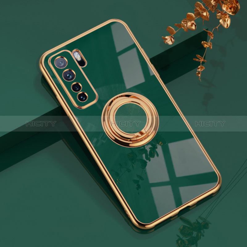 Custodia Silicone Ultra Sottile Morbida Cover con Magnetico Anello Supporto AN1 per Huawei Nova 7 SE 5G