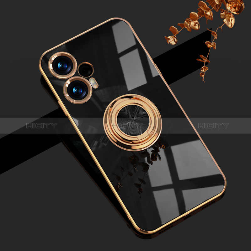 Custodia Silicone Ultra Sottile Morbida Cover con Magnetico Anello Supporto AN1 per Xiaomi Poco F5 5G