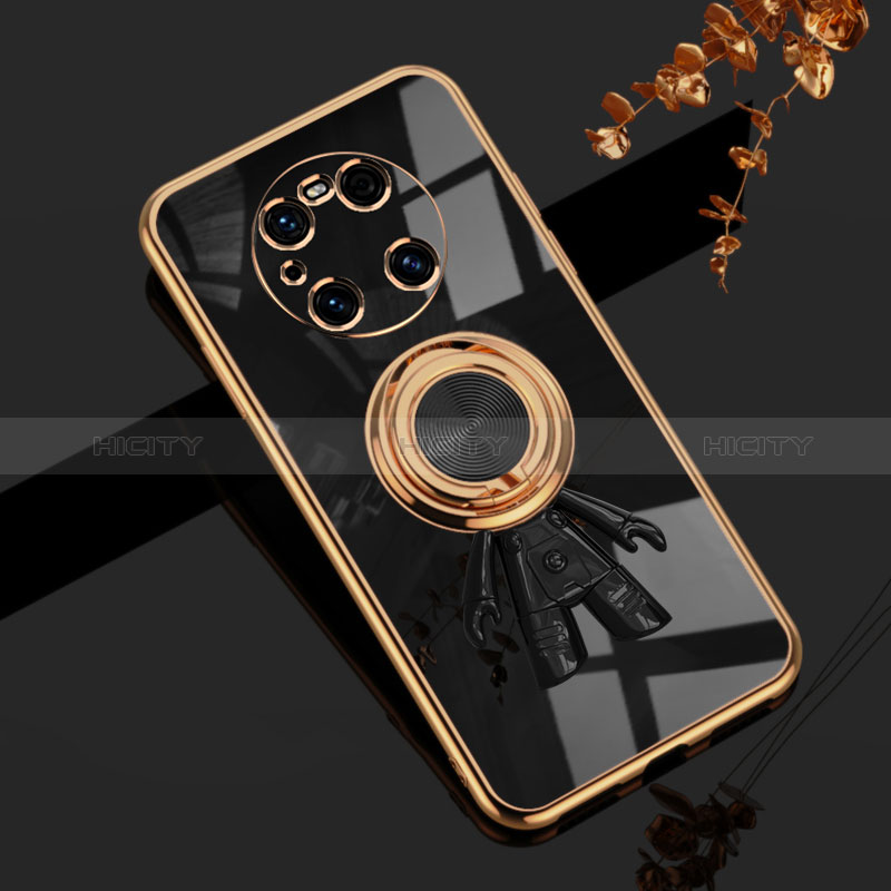 Custodia Silicone Ultra Sottile Morbida Cover con Magnetico Anello Supporto AN2 per Huawei Mate 40 Pro