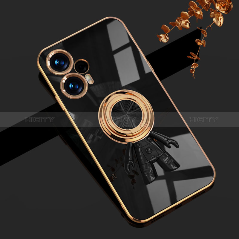 Custodia Silicone Ultra Sottile Morbida Cover con Magnetico Anello Supporto AN2 per Xiaomi Poco F5 5G