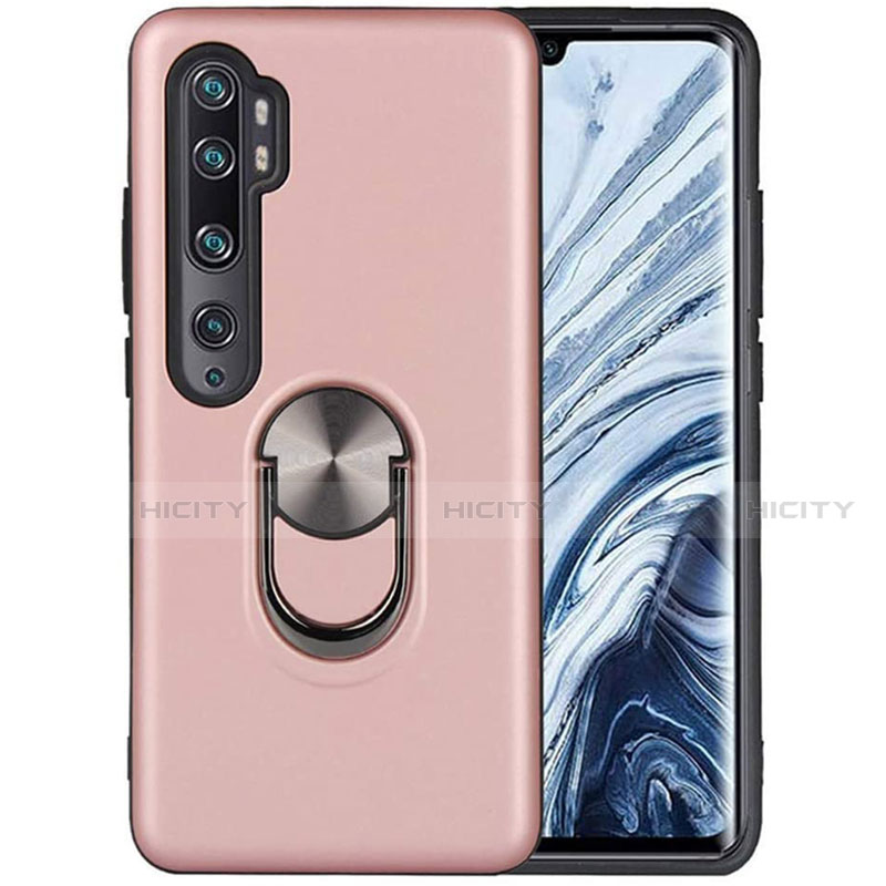 Custodia Silicone Ultra Sottile Morbida Cover con Magnetico Anello Supporto D04 per Xiaomi Mi Note 10