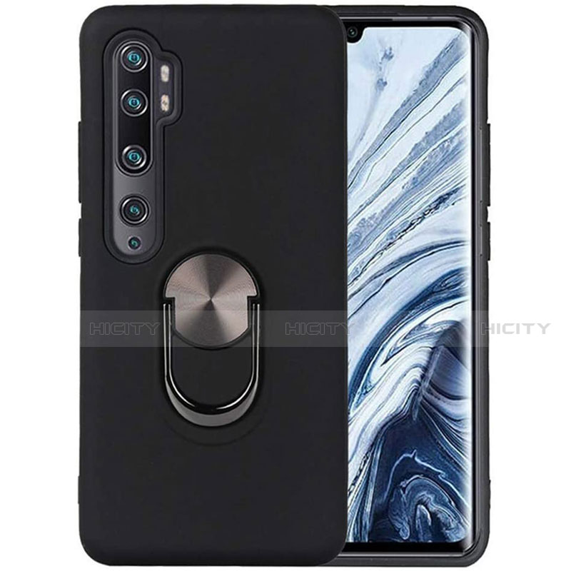 Custodia Silicone Ultra Sottile Morbida Cover con Magnetico Anello Supporto D04 per Xiaomi Mi Note 10