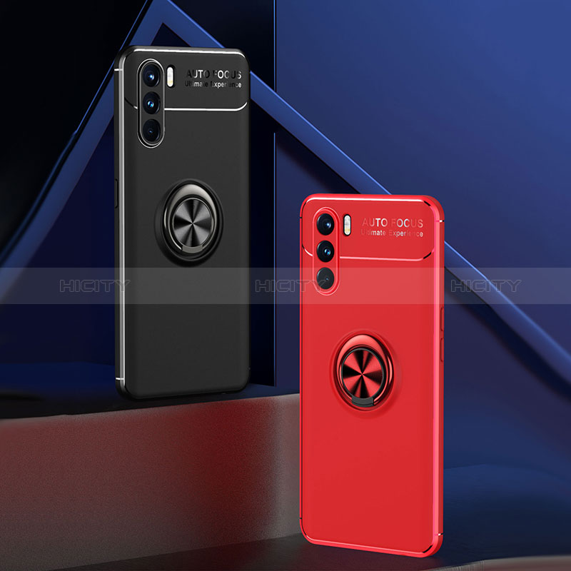 Custodia Silicone Ultra Sottile Morbida Cover con Magnetico Anello Supporto JM1 per Oppo K9 Pro 5G