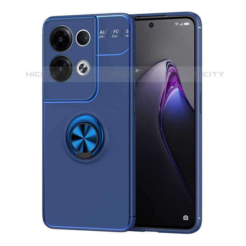 Custodia Silicone Ultra Sottile Morbida Cover con Magnetico Anello Supporto JM1 per Oppo Reno8 Pro 5G