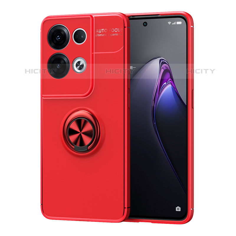 Custodia Silicone Ultra Sottile Morbida Cover con Magnetico Anello Supporto JM1 per Oppo Reno9 Pro 5G