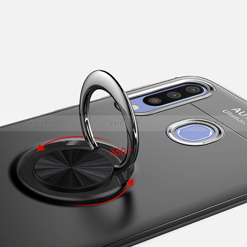 Custodia Silicone Ultra Sottile Morbida Cover con Magnetico Anello Supporto JM1 per Samsung Galaxy A20