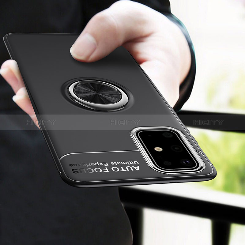 Custodia Silicone Ultra Sottile Morbida Cover con Magnetico Anello Supporto JM1 per Samsung Galaxy A41
