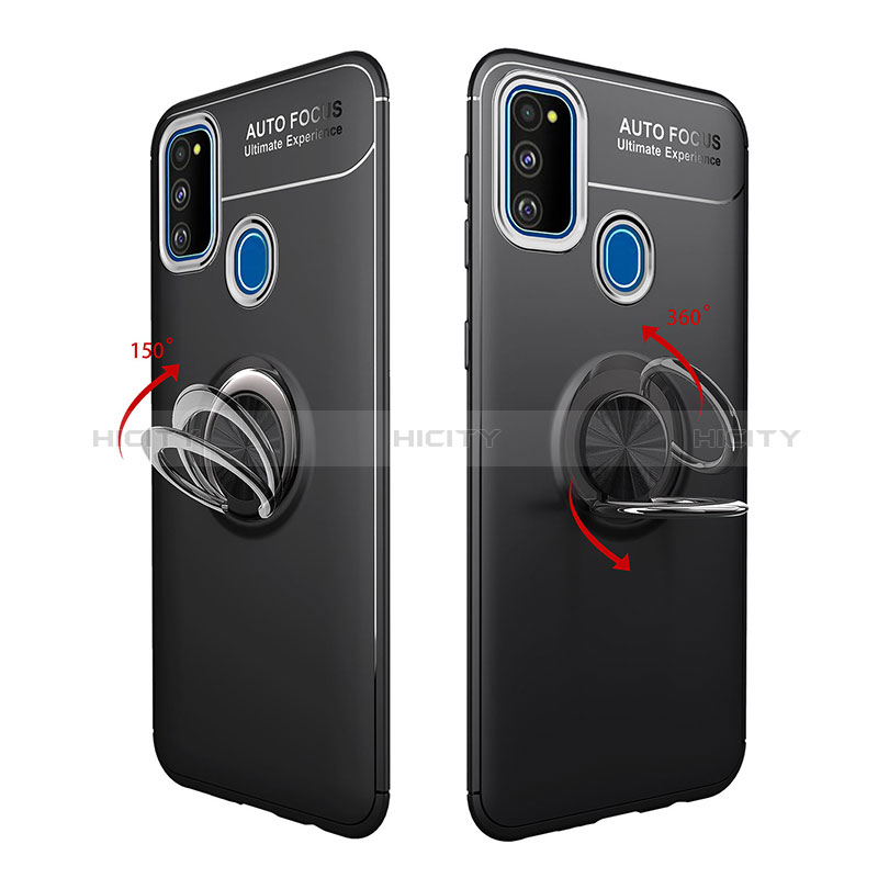 Custodia Silicone Ultra Sottile Morbida Cover con Magnetico Anello Supporto JM1 per Samsung Galaxy M21