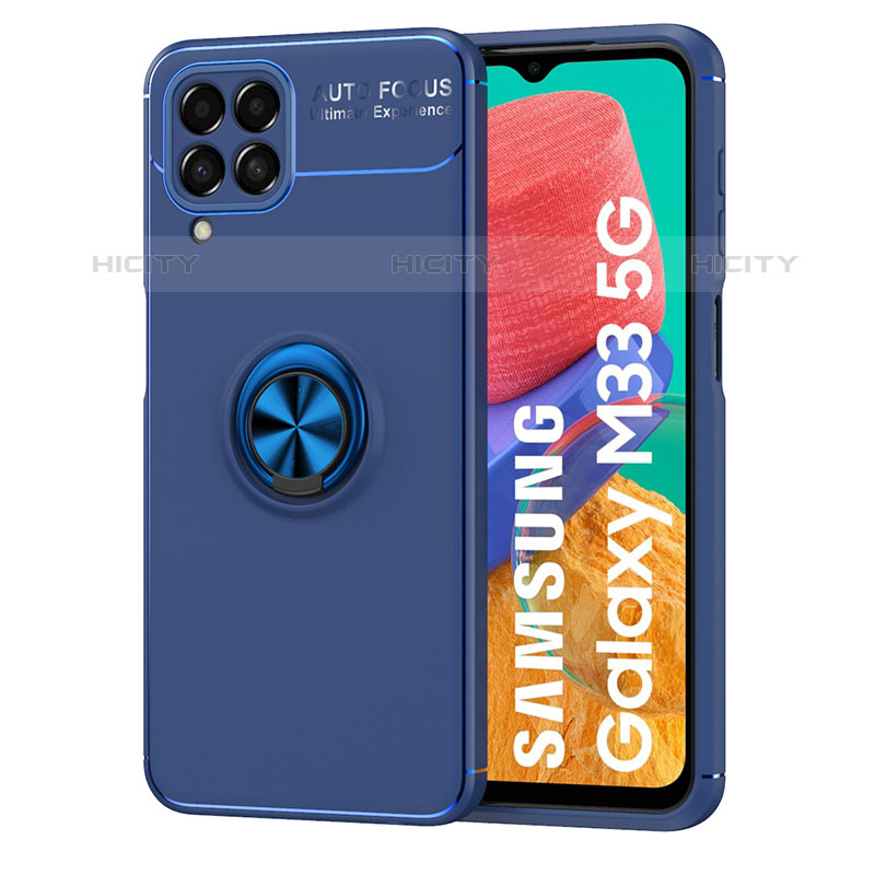 Custodia Silicone Ultra Sottile Morbida Cover con Magnetico Anello Supporto JM1 per Samsung Galaxy M33 5G