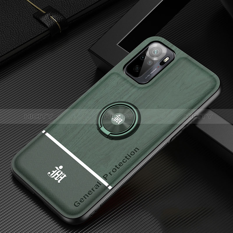 Custodia Silicone Ultra Sottile Morbida Cover con Magnetico Anello Supporto JM1 per Xiaomi Poco M5S Verde