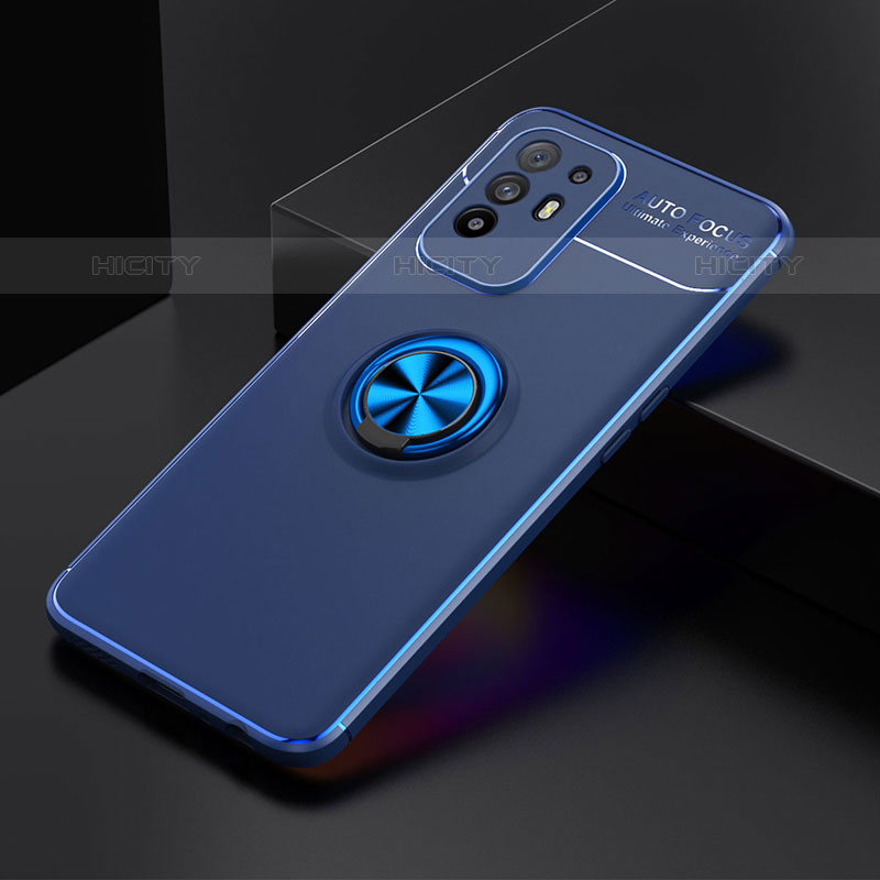 Custodia Silicone Ultra Sottile Morbida Cover con Magnetico Anello Supporto JM2 per Oppo F19 Pro+ Plus 5G