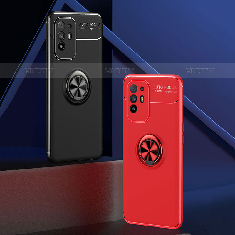 Custodia Silicone Ultra Sottile Morbida Cover con Magnetico Anello Supporto JM2 per Oppo F19 Pro+ Plus 5G