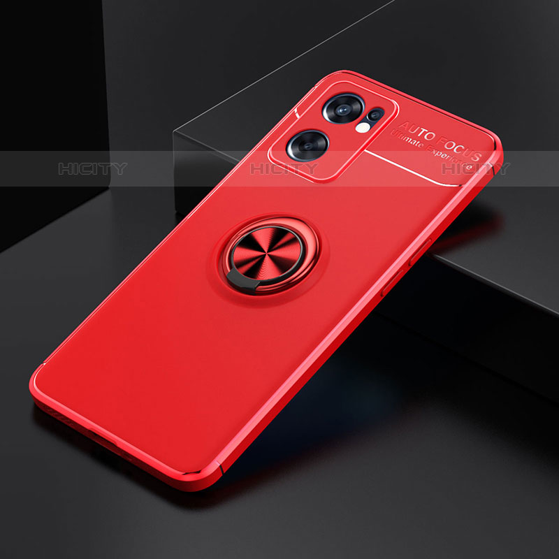 Custodia Silicone Ultra Sottile Morbida Cover con Magnetico Anello Supporto JM2 per Oppo Reno7 SE 5G