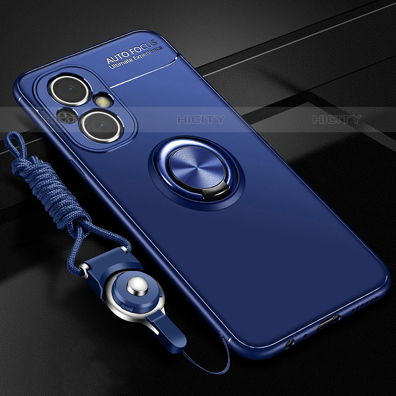 Custodia Silicone Ultra Sottile Morbida Cover con Magnetico Anello Supporto JM3 per OnePlus Nord N20 5G Blu