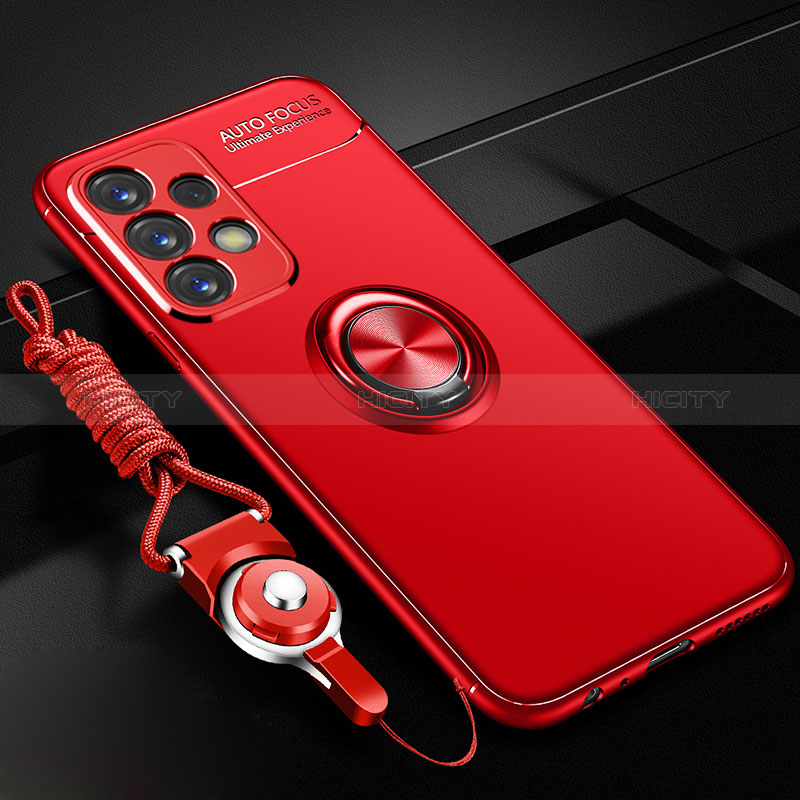 Custodia Silicone Ultra Sottile Morbida Cover con Magnetico Anello Supporto JM3 per Samsung Galaxy A23 5G Rosso