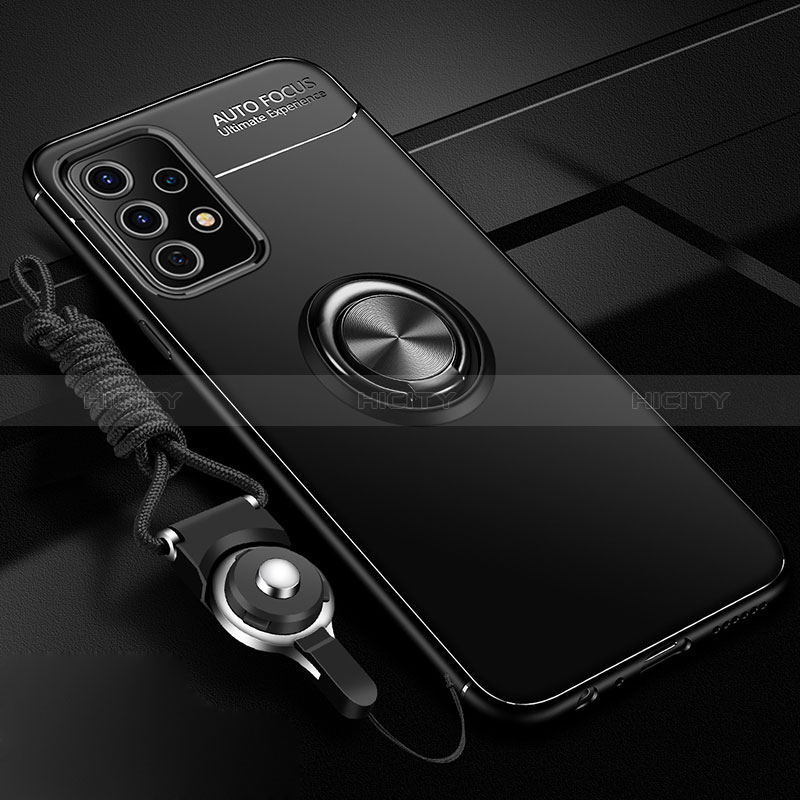 Custodia Silicone Ultra Sottile Morbida Cover con Magnetico Anello Supporto JM3 per Samsung Galaxy A52s 5G Nero