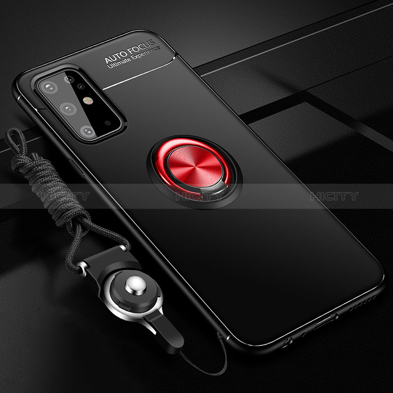 Custodia Silicone Ultra Sottile Morbida Cover con Magnetico Anello Supporto JM3 per Samsung Galaxy S20 Plus 5G Rosso e Nero