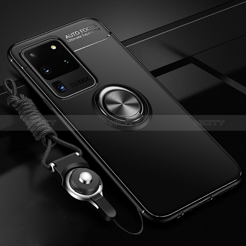 Custodia Silicone Ultra Sottile Morbida Cover con Magnetico Anello Supporto JM3 per Samsung Galaxy S20 Ultra 5G