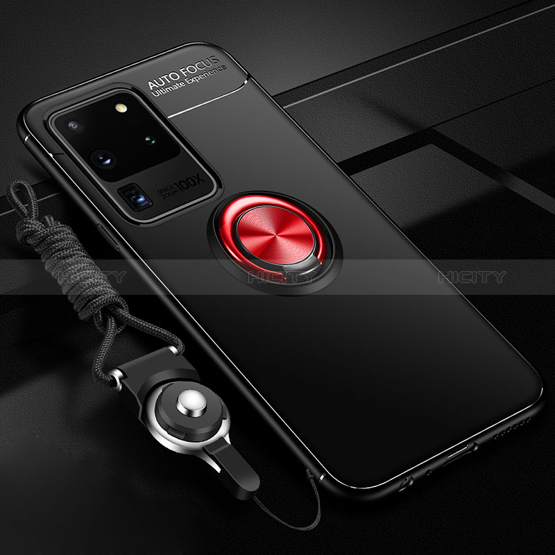 Custodia Silicone Ultra Sottile Morbida Cover con Magnetico Anello Supporto JM3 per Samsung Galaxy S20 Ultra 5G