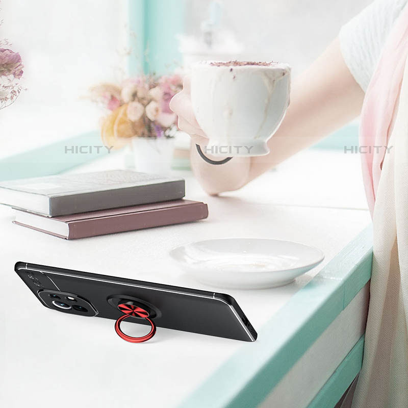 Custodia Silicone Ultra Sottile Morbida Cover con Magnetico Anello Supporto K01 per Xiaomi Mi 11 Lite 5G