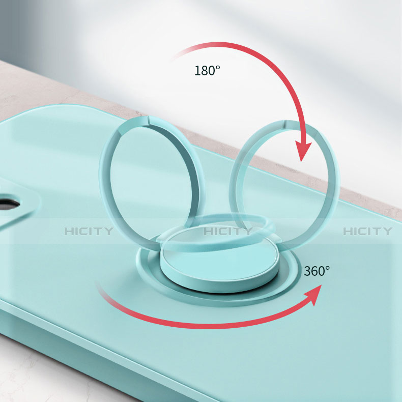 Custodia Silicone Ultra Sottile Morbida Cover con Magnetico Anello Supporto N01 per Apple iPhone 12 Pro Max