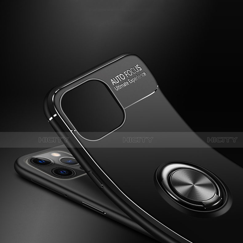 Custodia Silicone Ultra Sottile Morbida Cover con Magnetico Anello Supporto N03 per Apple iPhone 12 Pro