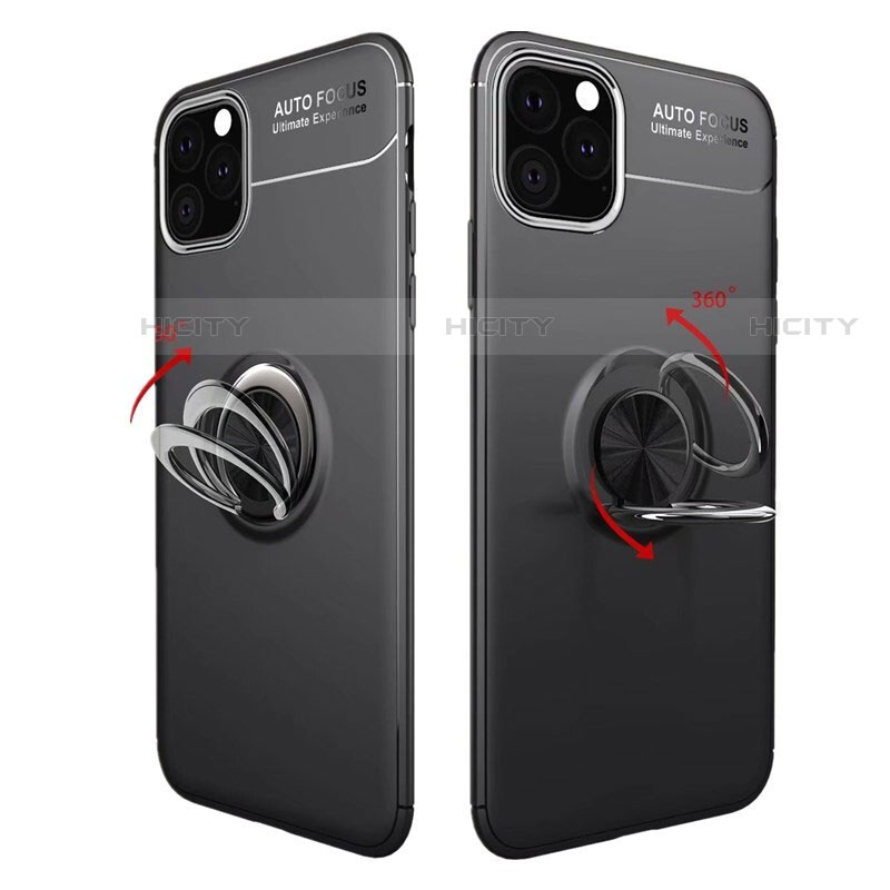 Custodia Silicone Ultra Sottile Morbida Cover con Magnetico Anello Supporto per Apple iPhone 11 Pro Max