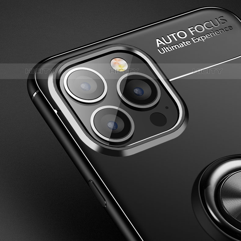 Custodia Silicone Ultra Sottile Morbida Cover con Magnetico Anello Supporto per Apple iPhone 15 Pro Max