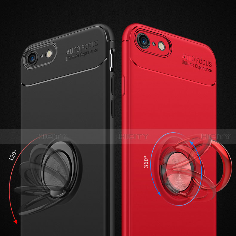 Custodia Silicone Ultra Sottile Morbida Cover con Magnetico Anello Supporto per Apple iPhone 6 Plus