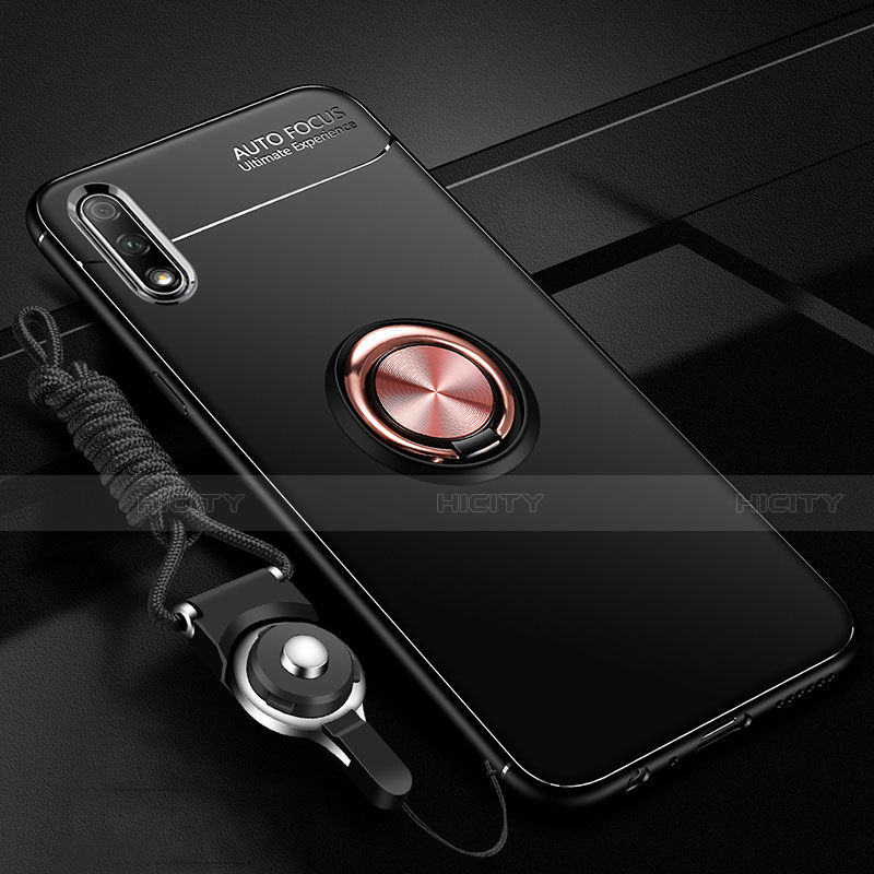 Custodia Silicone Ultra Sottile Morbida Cover con Magnetico Anello Supporto per Huawei Enjoy 10