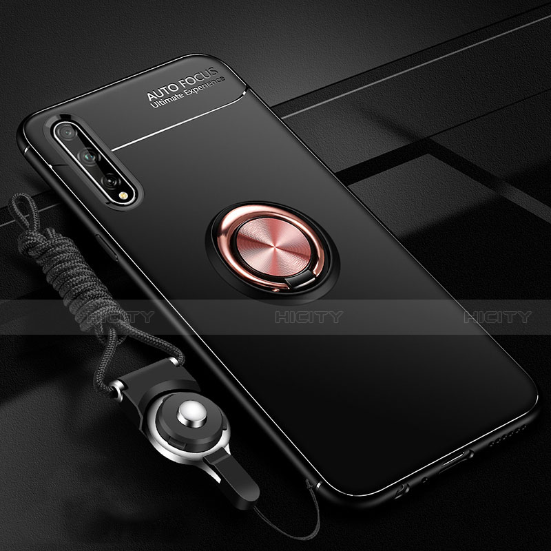 Custodia Silicone Ultra Sottile Morbida Cover con Magnetico Anello Supporto per Huawei Enjoy 10S