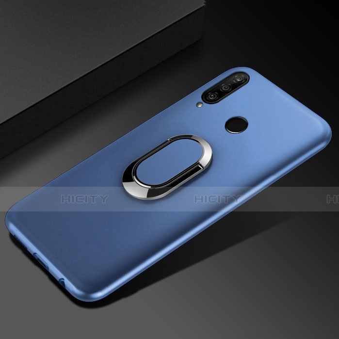 Custodia Silicone Ultra Sottile Morbida Cover con Magnetico Anello Supporto per Huawei Enjoy 9s Blu