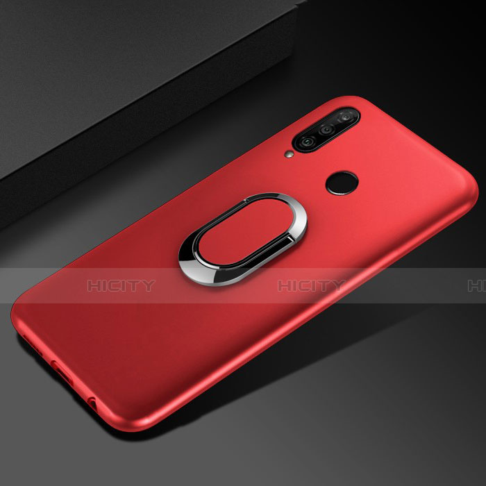 Custodia Silicone Ultra Sottile Morbida Cover con Magnetico Anello Supporto per Huawei Enjoy 9s Rosso