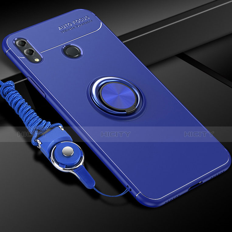 Custodia Silicone Ultra Sottile Morbida Cover con Magnetico Anello Supporto per Huawei Honor 10 Lite